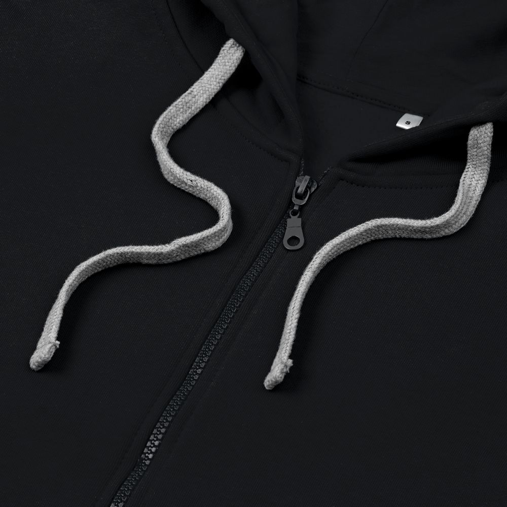 Толстовка на молнии с капюшоном Unit Siverga Heavy, черная — изображение 4