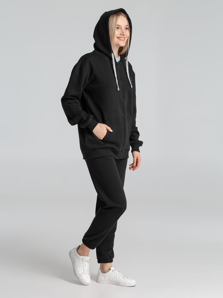 Толстовка на молнии с капюшоном Unit Siverga Heavy, черная — изображение 9