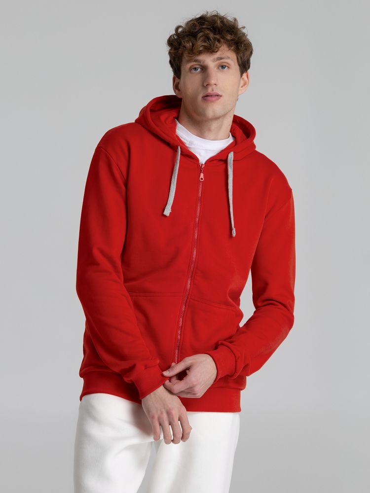 Толстовка на молнии с капюшоном Unit Siverga Heavy, красная — изображение 7