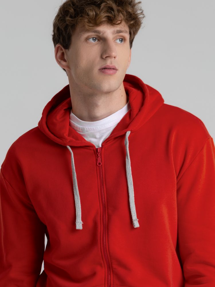 Толстовка на молнии с капюшоном Unit Siverga Heavy, красная — изображение 9