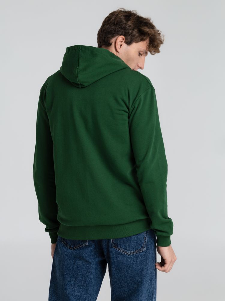 Толстовка с капюшоном на молнии Unit Siverga Heavy, темно-зеленая — изображение 8