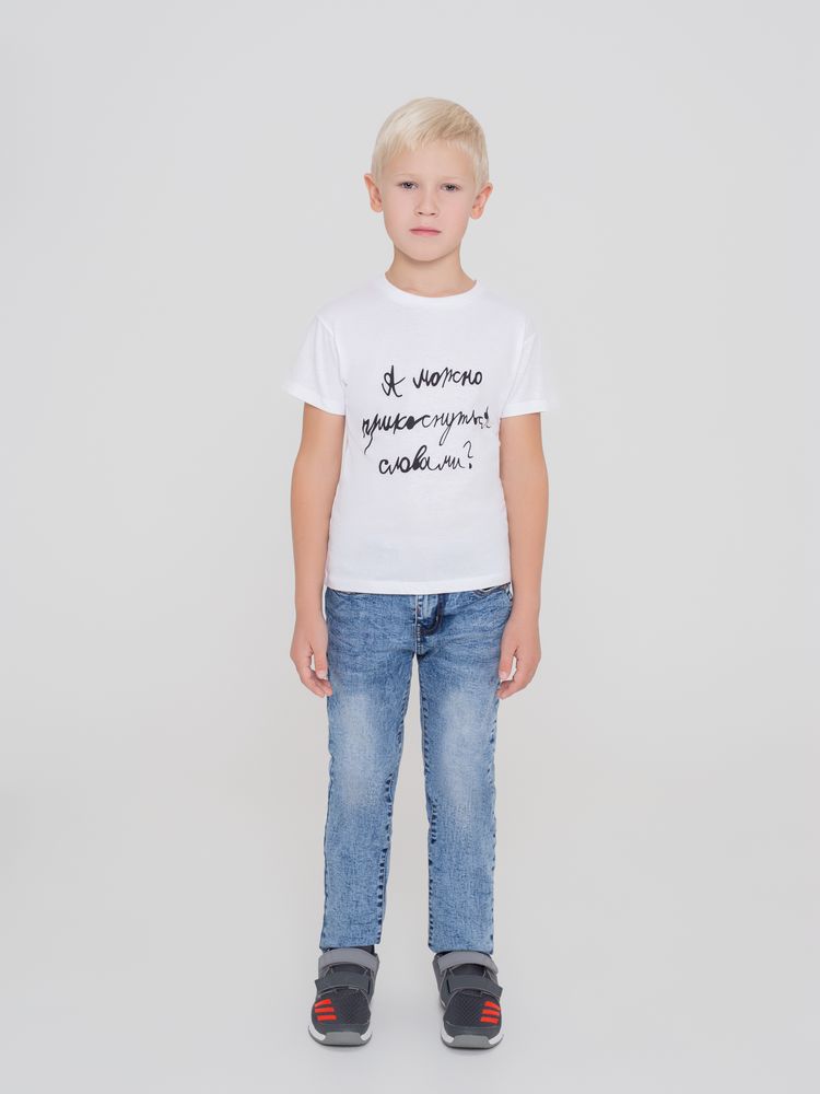 Футболка детская «Прикоснуться словами», белая — изображение 7