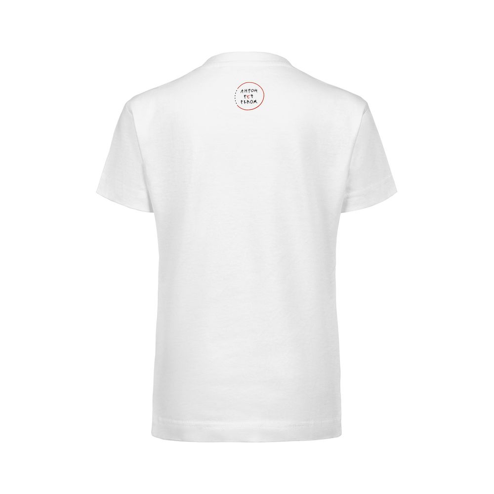 Футболка детская «Прикоснуться словами», белая — изображение 4