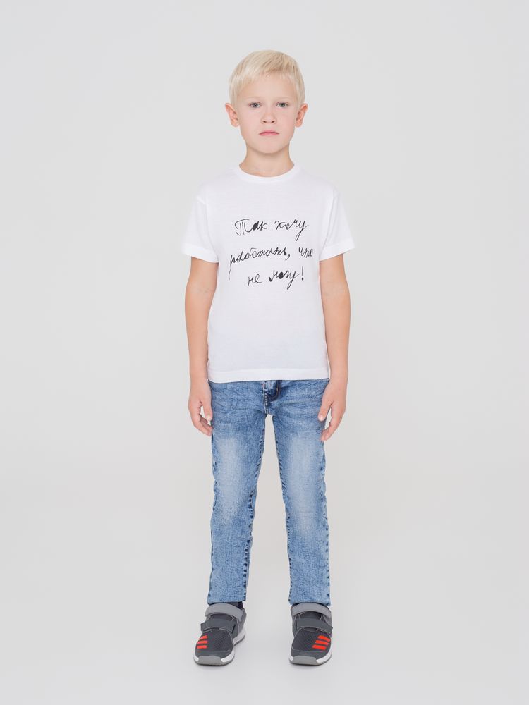 Футболка детская «Так хочу работать», белая — изображение 7