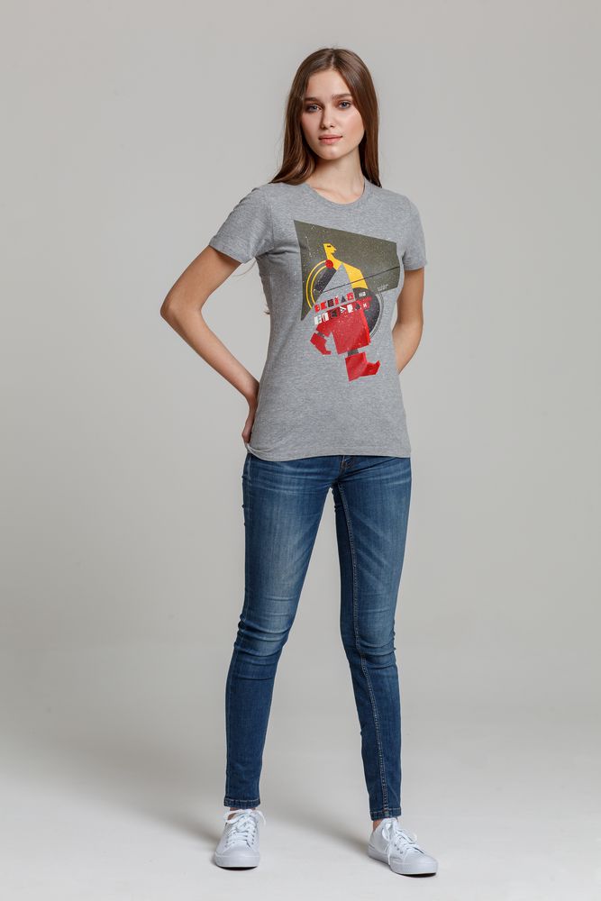 Футболка женская «На шаг впереди», серый меланж — изображение 4