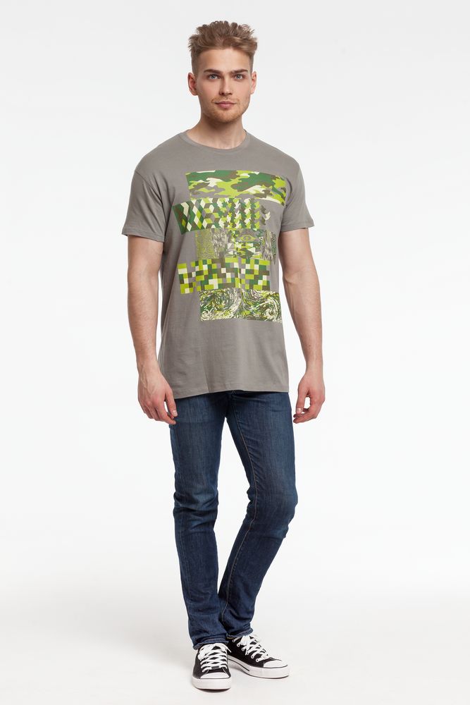 Футболка «Искусство камуфляжа», серая (стальная) — изображение 5