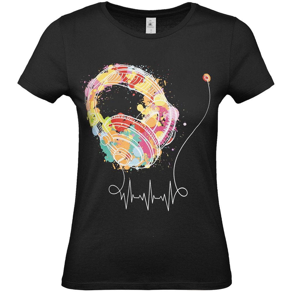 Футболка женская Feel The Beat, черная — изображение 3