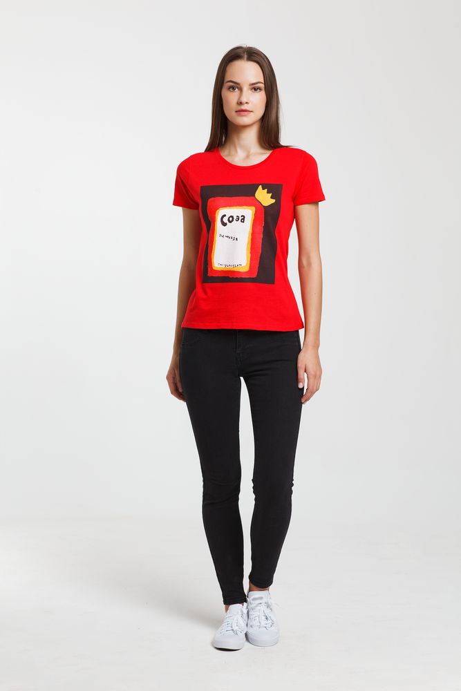 Футболка женская «Сода», красная — изображение 4