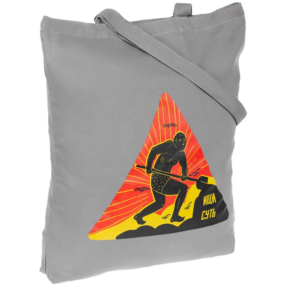 Холщовая сумка «Ищи суть», серая — изображение 3
