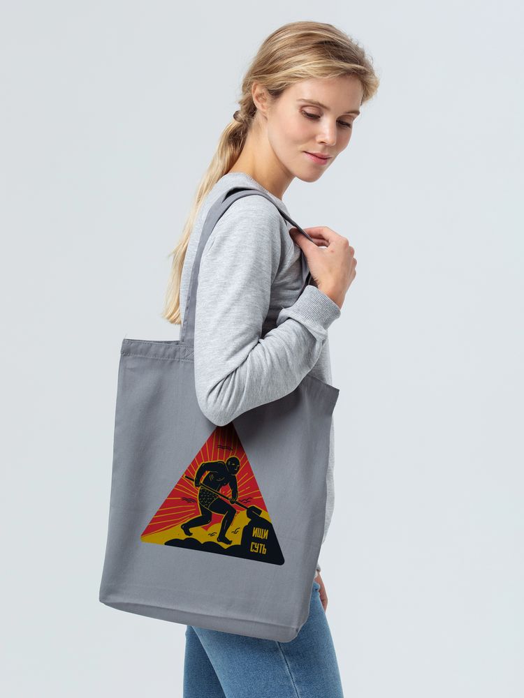 Холщовая сумка «Ищи суть», серая — изображение 6