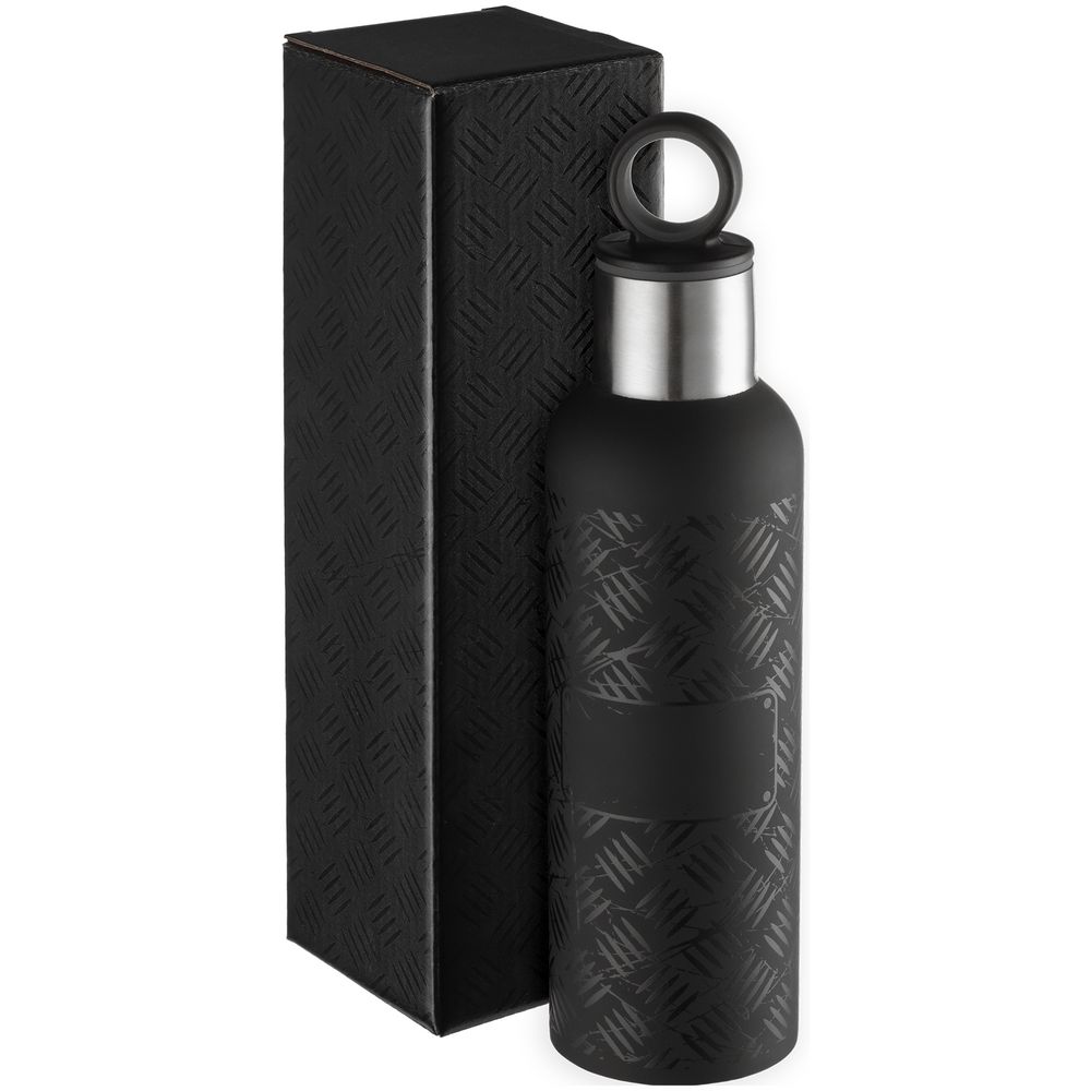 Термобутылка Hard Work Black, черная — изображение 4