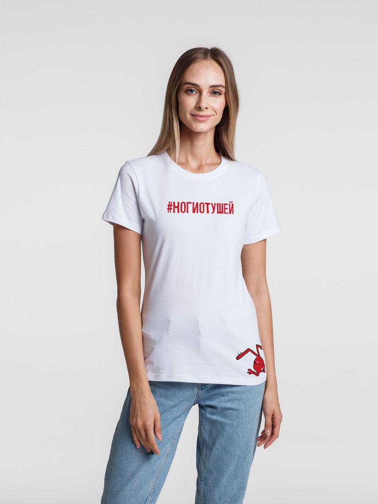 Футболка женская «Ногиотушей», белая — изображение 8
