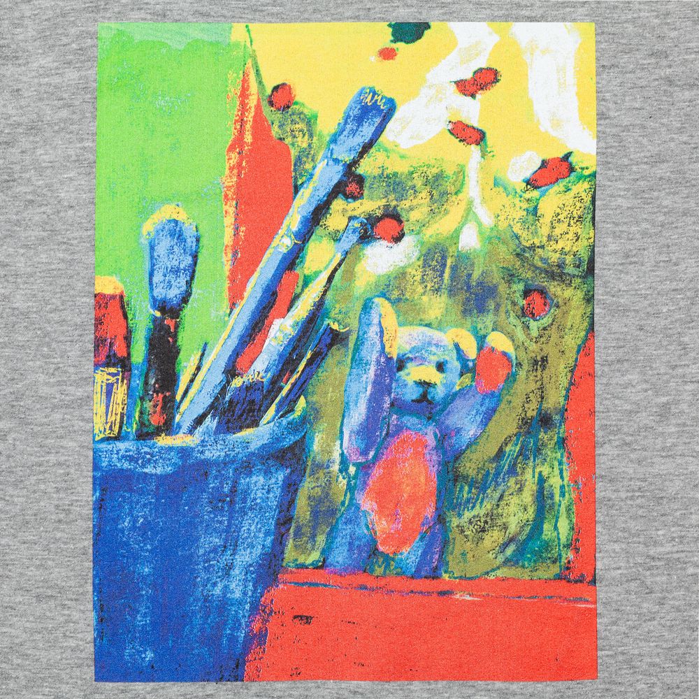 Футболка женская Artist Bear, серый меланж — изображение 5