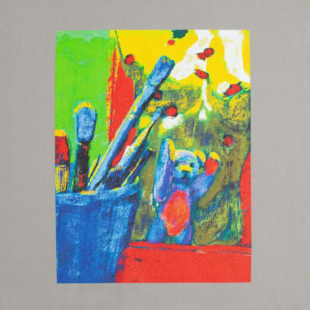 Холщовая сумка Artist Bear, серая — изображение 4