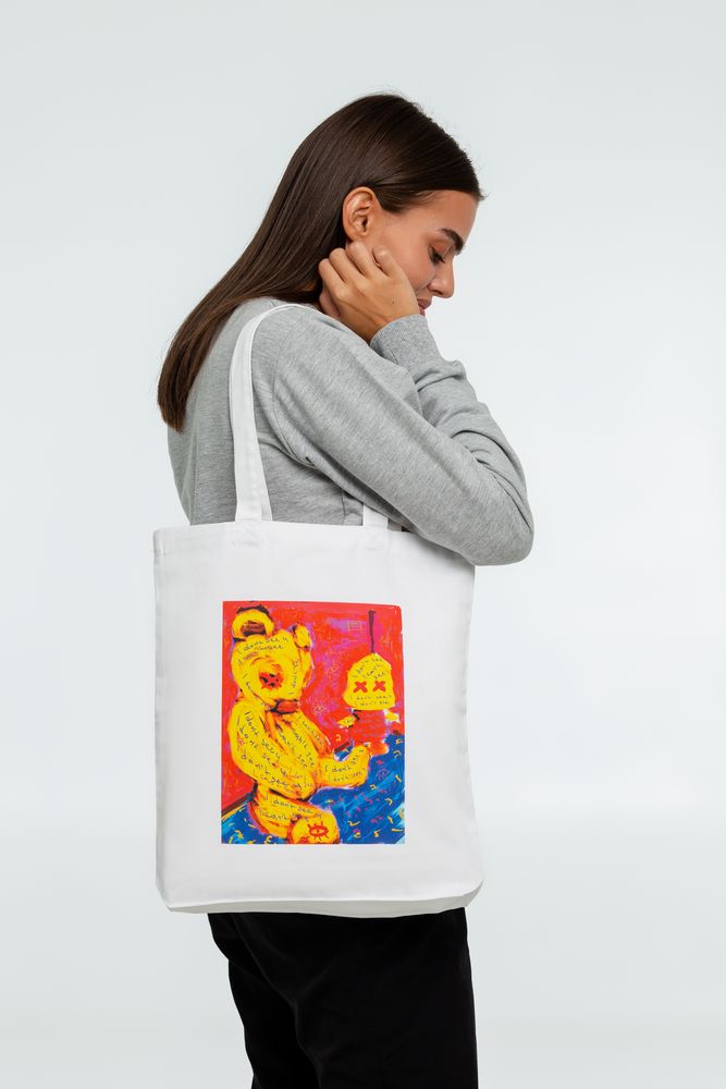 Холщовая сумка I Don't See You, молочно-белая — изображение 5