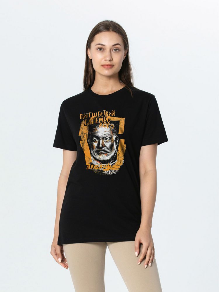 Футболка «Хемингуэй», черная — изображение 6