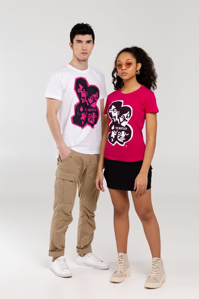 Футболка женская «Меламед. The Beatles», ярко-розовая (фуксия) — изображение 7