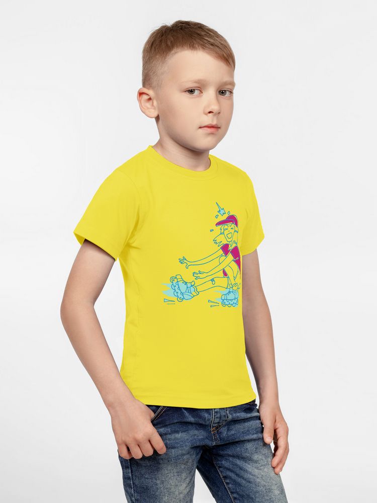 Футболка детская Roller Skates, желтая — изображение 3