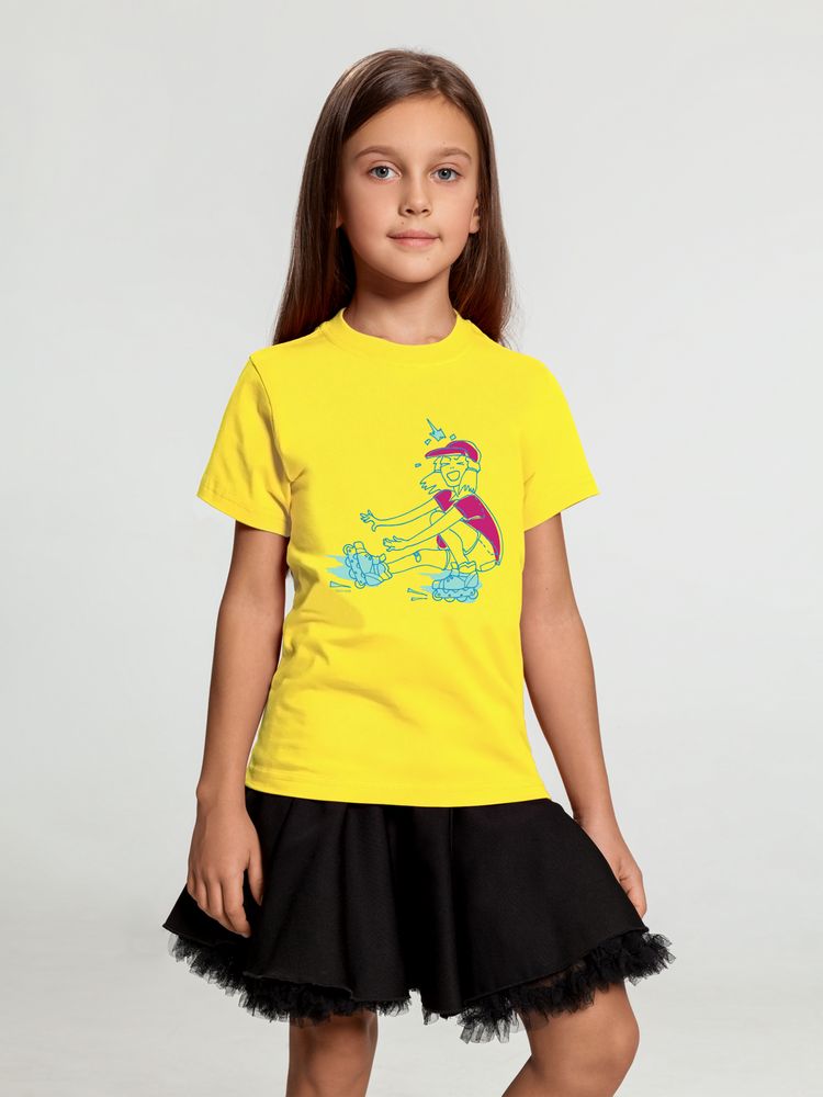 Футболка детская Roller Skates, желтая — изображение 4