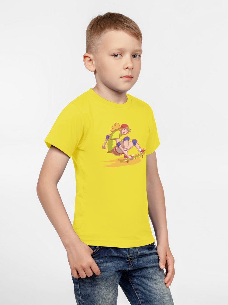 Футболка детская Skateboard, желтая — изображение 3