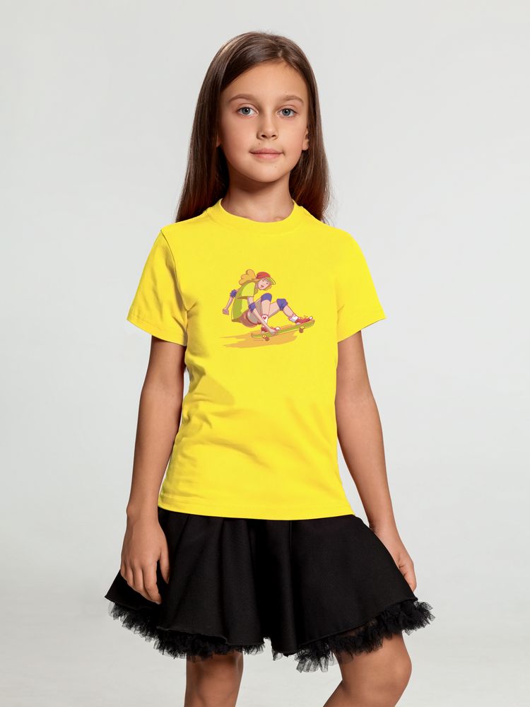 Футболка детская Skateboard, желтая — изображение 4