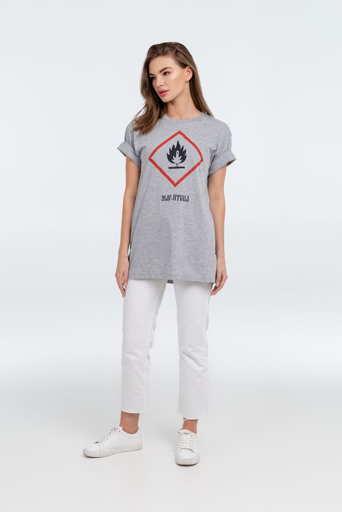 Футболка «Жар-птица», серый меланж — изображение 6