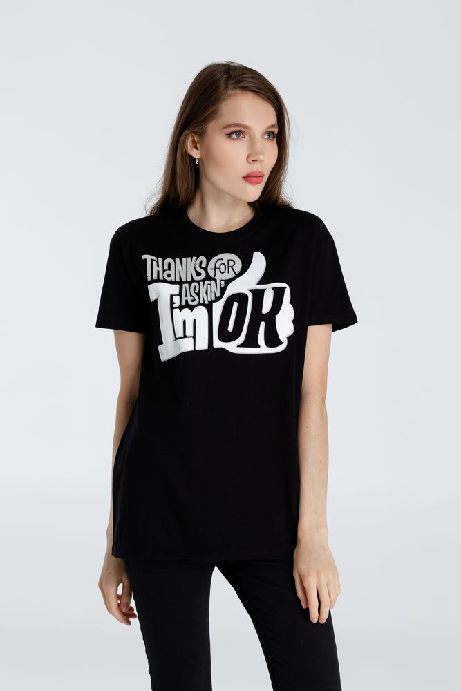 Футболка I'm OK, черная — изображение 6