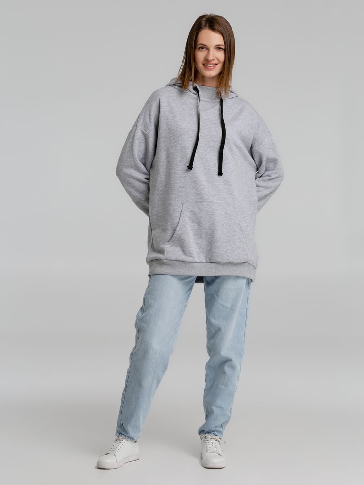 Худи оверсайз «Чистая соль», серый меланж — изображение 8