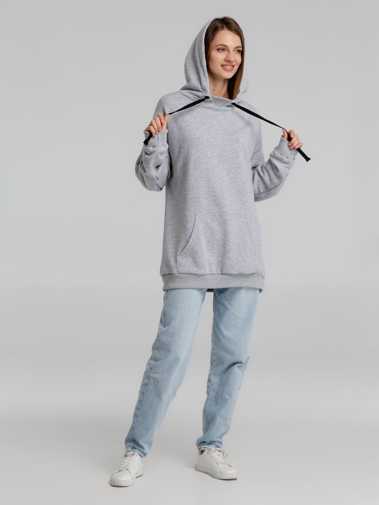 Худи оверсайз «Чистая соль», серый меланж — изображение 9