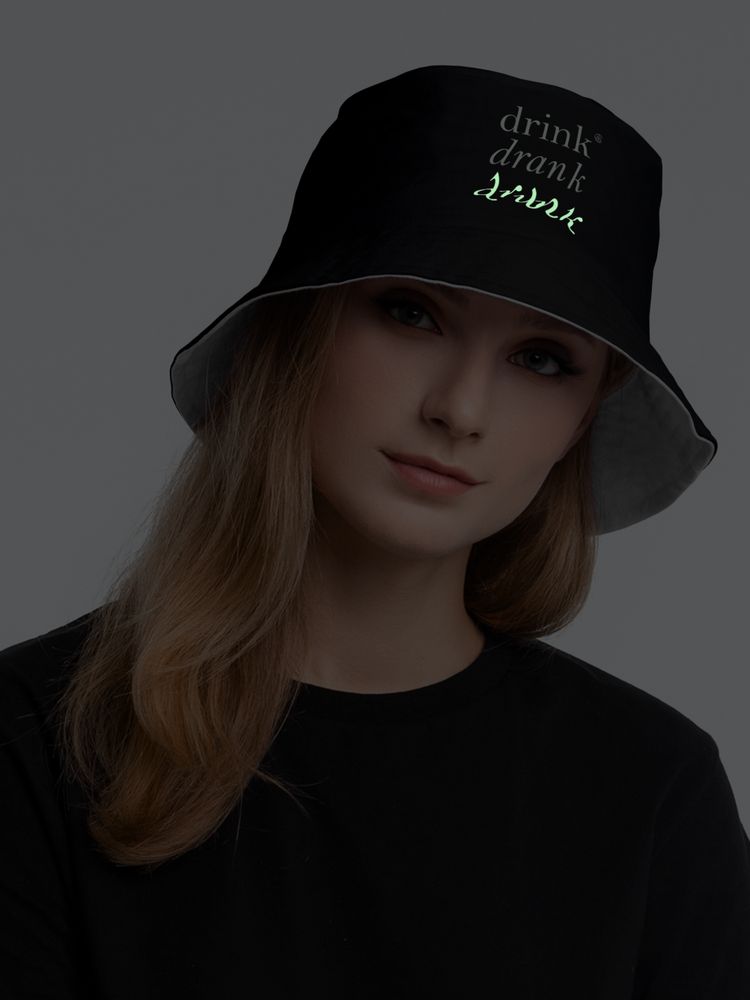 Панама Drunk со светящимся принтом, черная — изображение 5