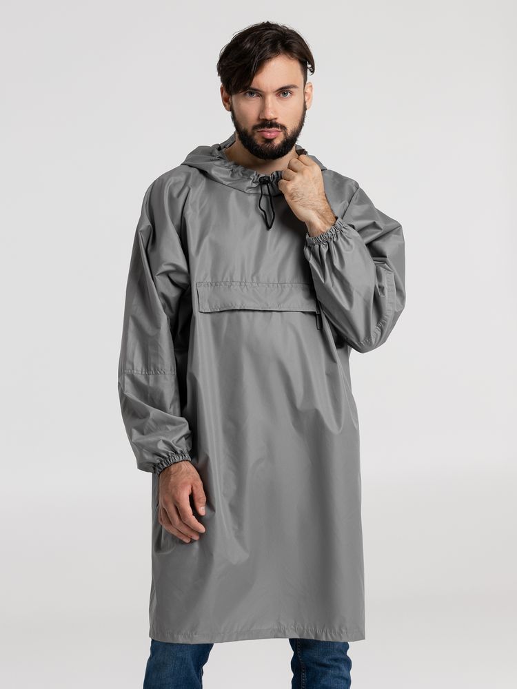 Дождевик-анорак Hard Work, серый, единый размер — изображение 9