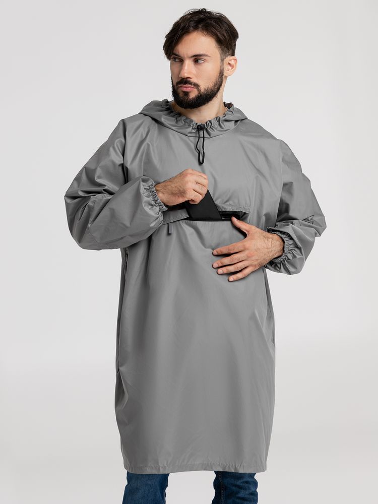 Дождевик-анорак Hard Work, серый, единый размер — изображение 8