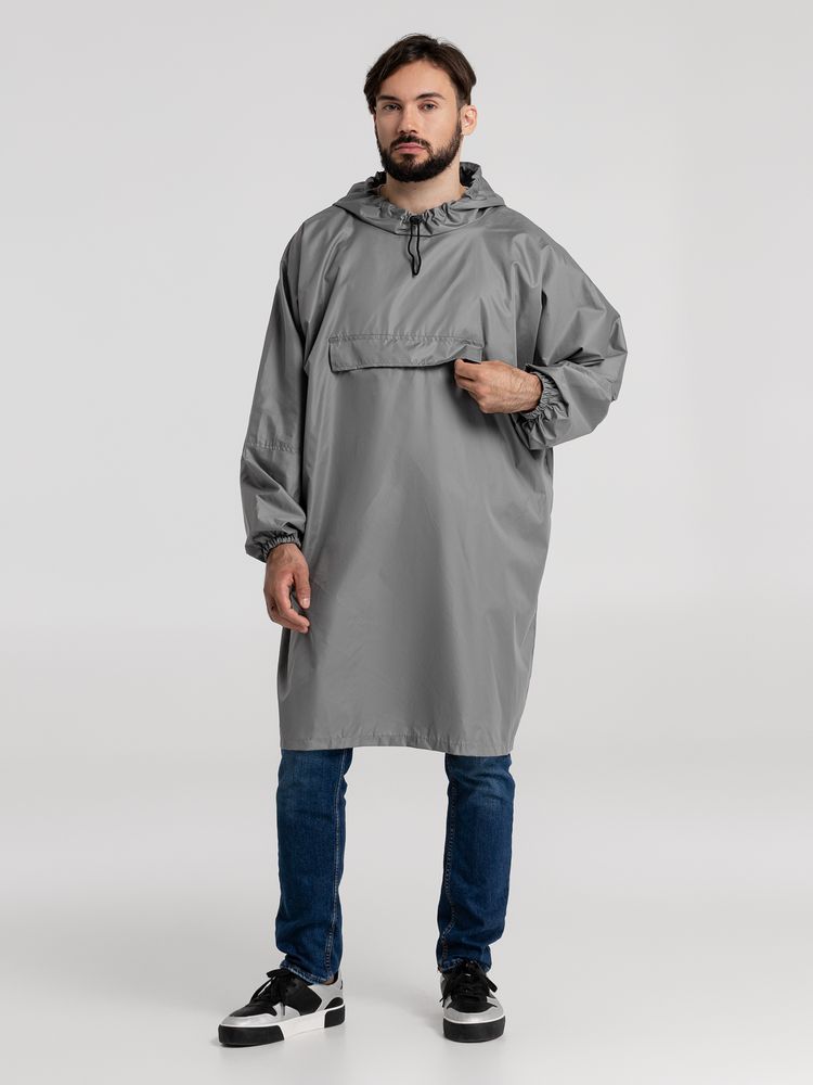 Дождевик-анорак Hard Work, серый, единый размер — изображение 11