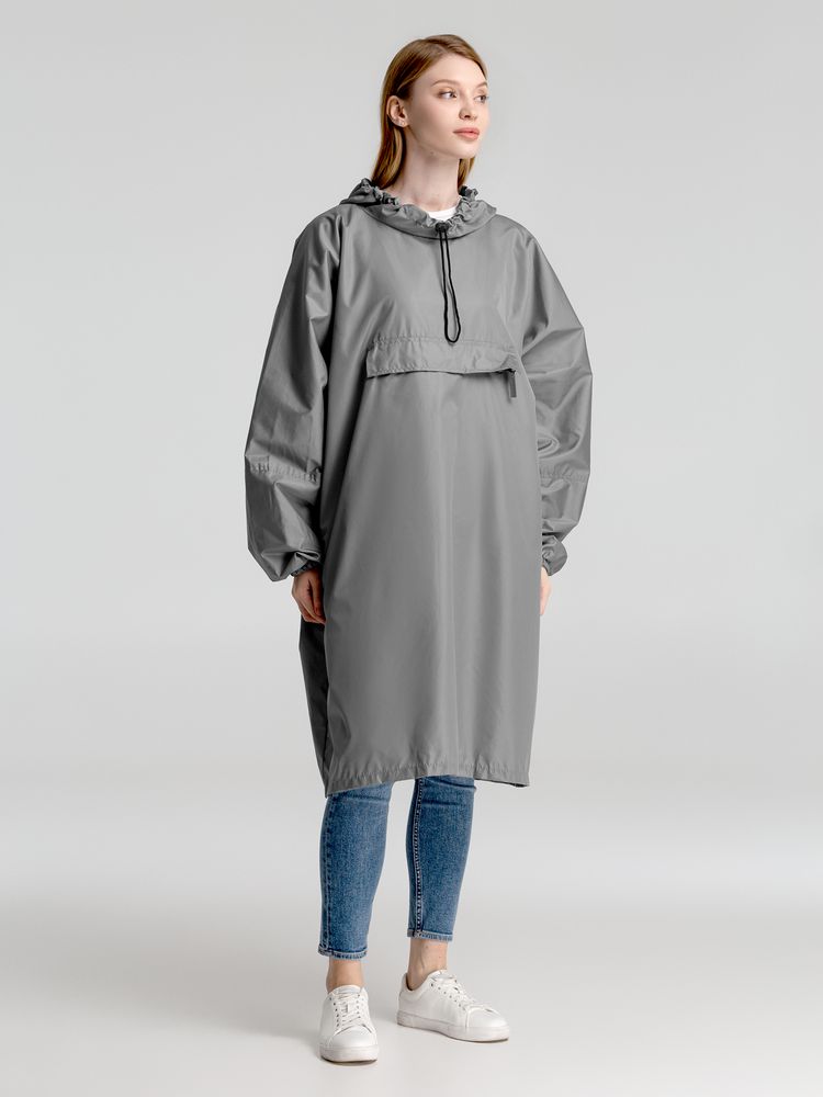 Дождевик-анорак Hard Work, серый, единый размер — изображение 13