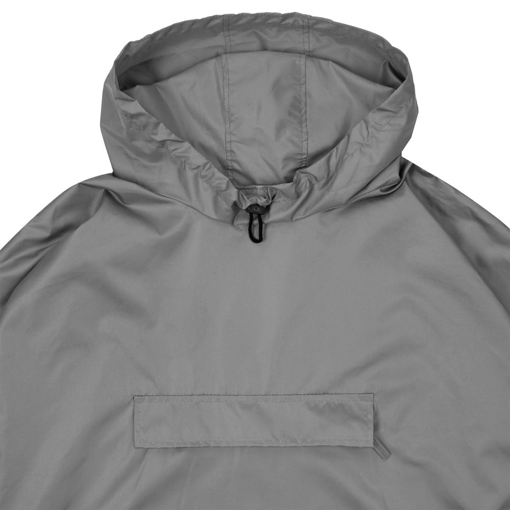 Дождевик-анорак Hard Work, укороченный, серый, единый размер — изображение 4