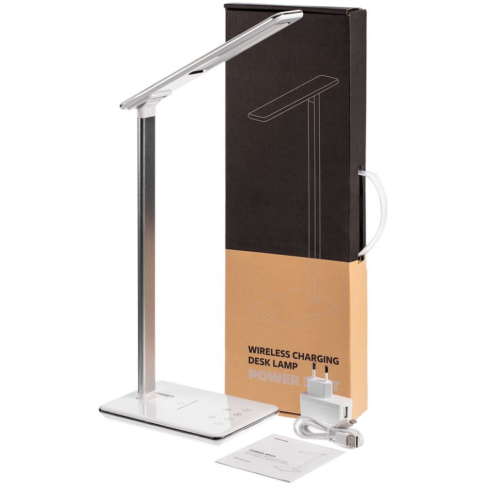 Настольная лампа с беспроводной зарядкой Power Spot, белая — изображение 15