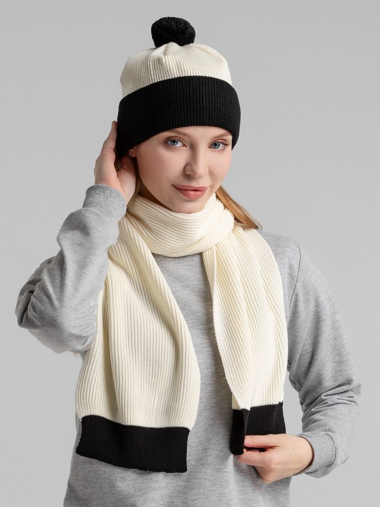 Шарф Snappy, белый с черным — изображение 6