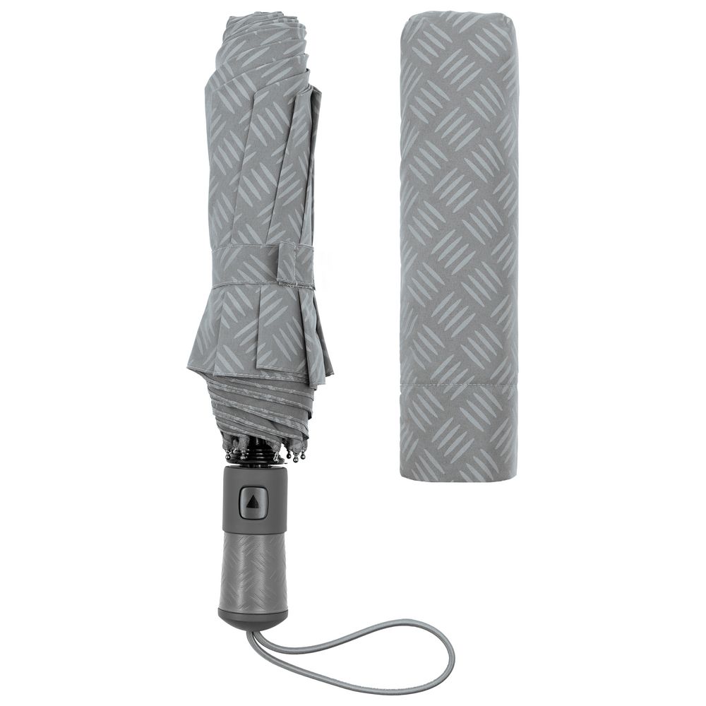 Зонт складной Hard Work, серый — изображение 5