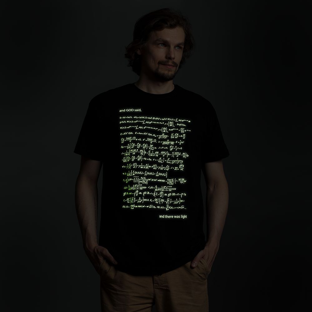 Футболка мужская «Да будет свет», со светящимся принтом — изображение 6
