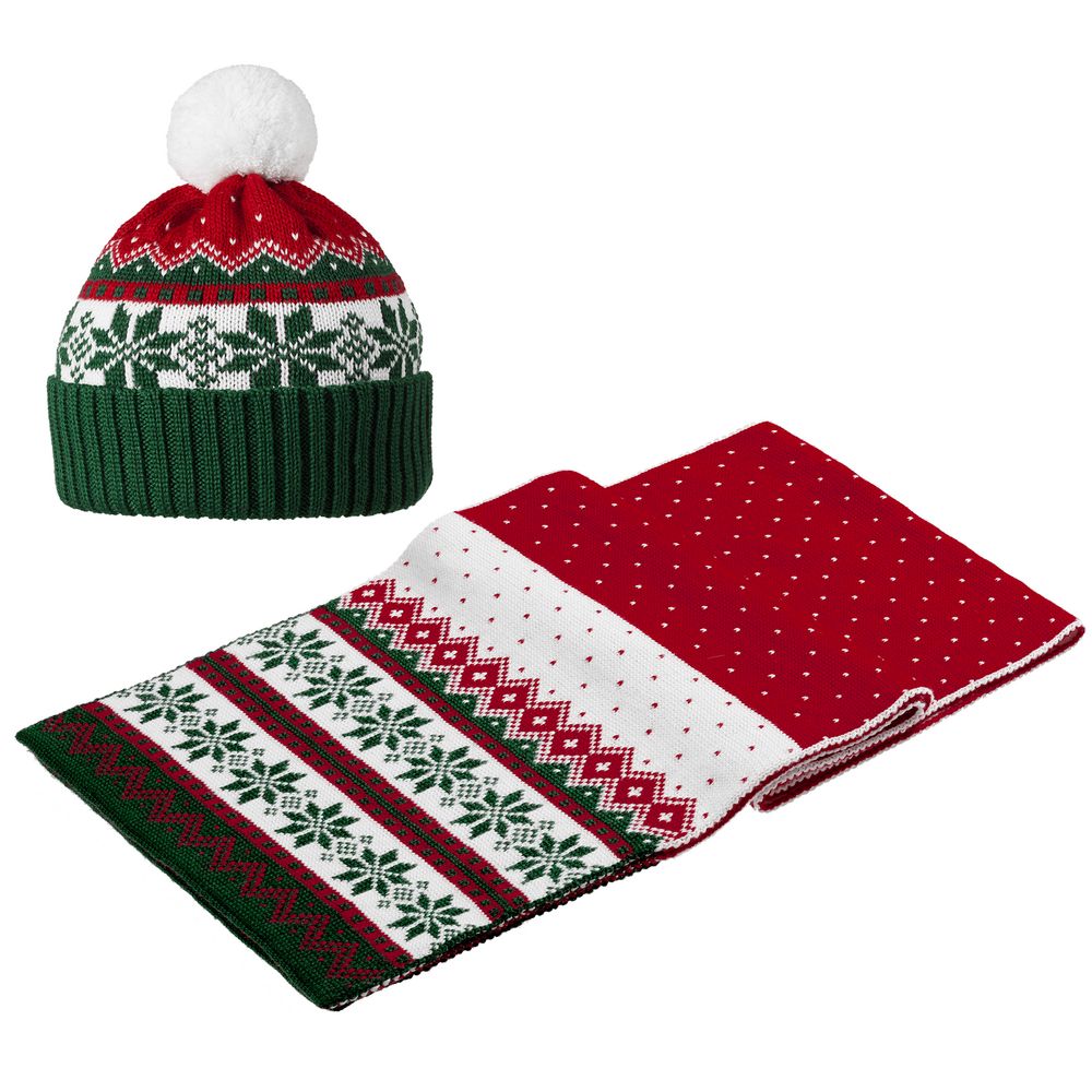 Шарф Happy View, красный с зеленым — изображение 5