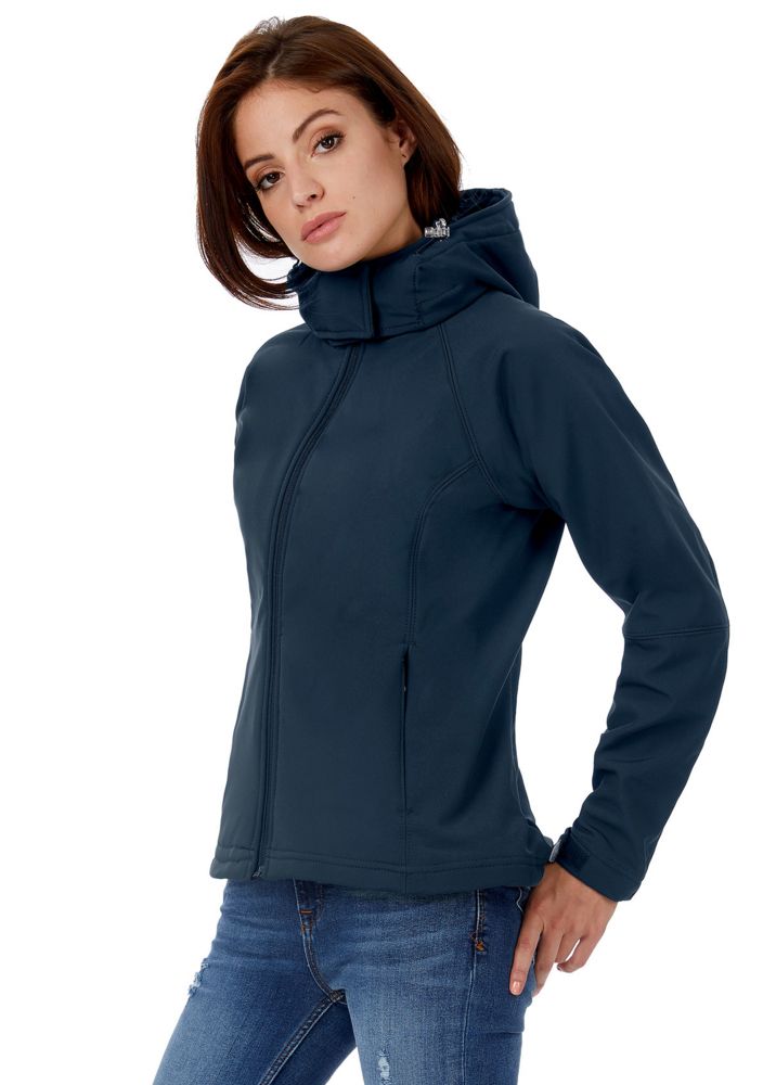 Куртка женская Hooded Softshell темно-синяя — изображение 9