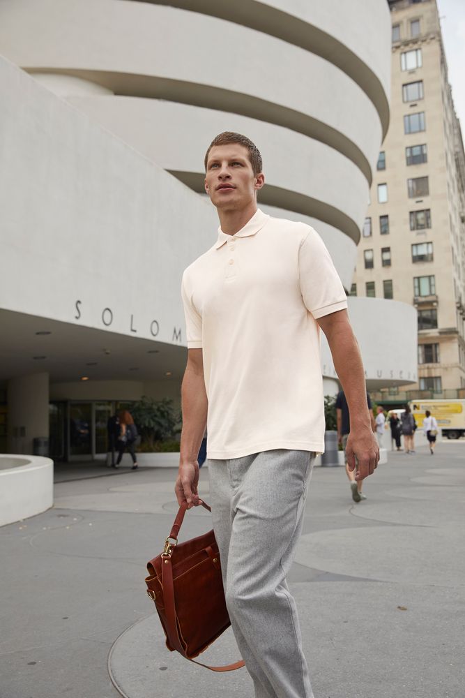 Рубашка поло Heavymill серый меланж — изображение 7