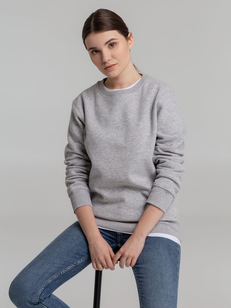 Свитшот унисекс King, серый меланж — изображение 8