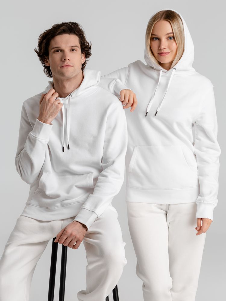 Толстовка с капюшоном унисекс King, белая — изображение 12