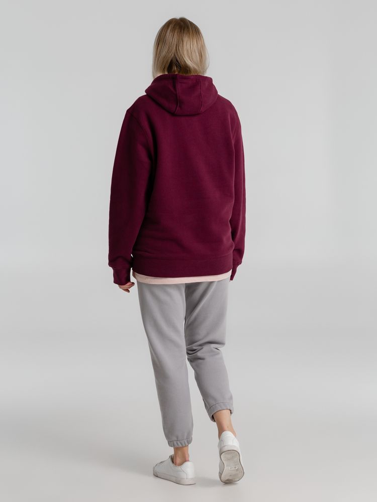 Толстовка с капюшоном унисекс King, бордовая — изображение 7