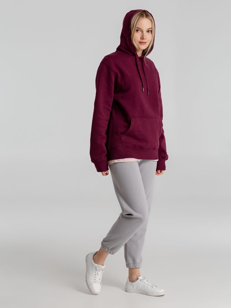 Толстовка с капюшоном унисекс King, бордовая — изображение 6