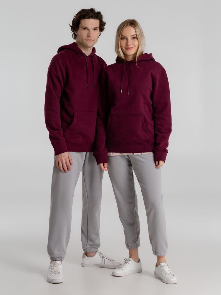 Толстовка с капюшоном унисекс King, бордовая — изображение 13