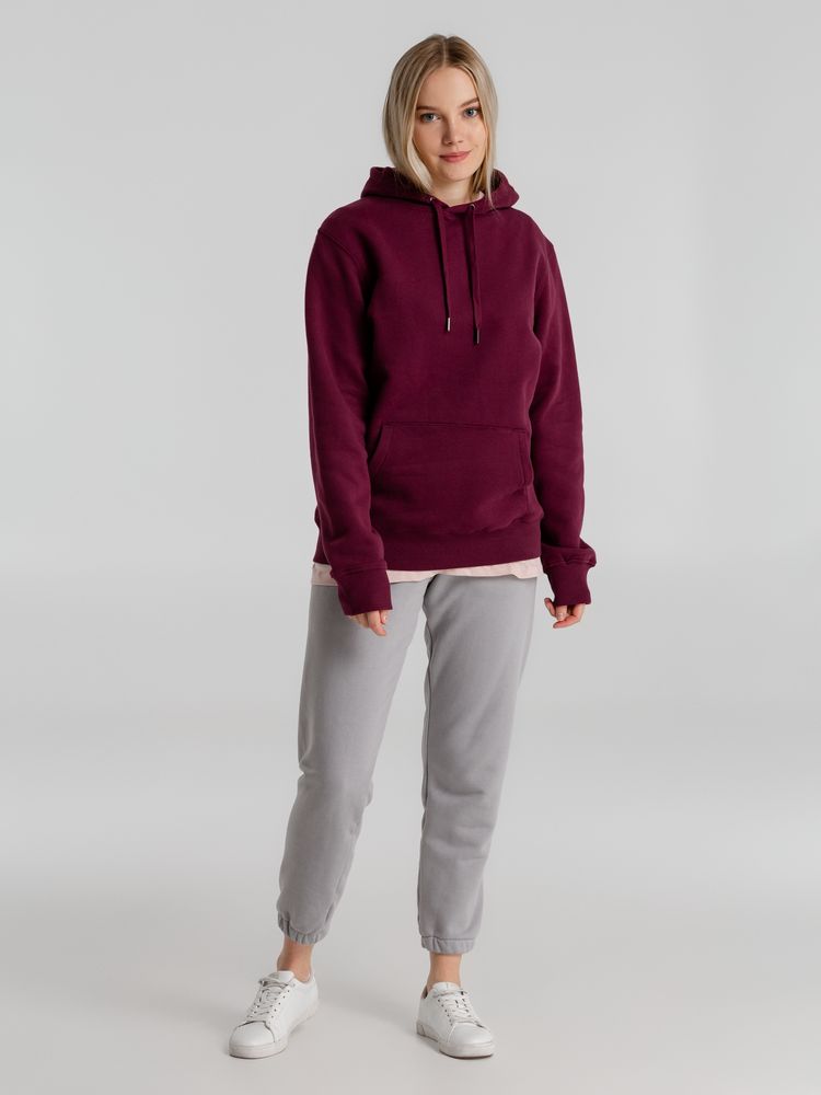 Толстовка с капюшоном унисекс King, бордовая — изображение 5