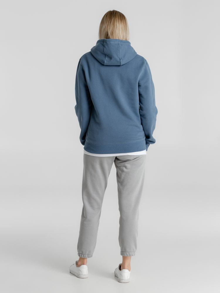 Толстовка с капюшоном унисекс King, серо-синяя — изображение 7