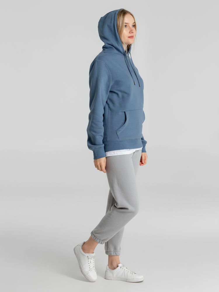 Толстовка с капюшоном унисекс King, серо-синяя — изображение 6